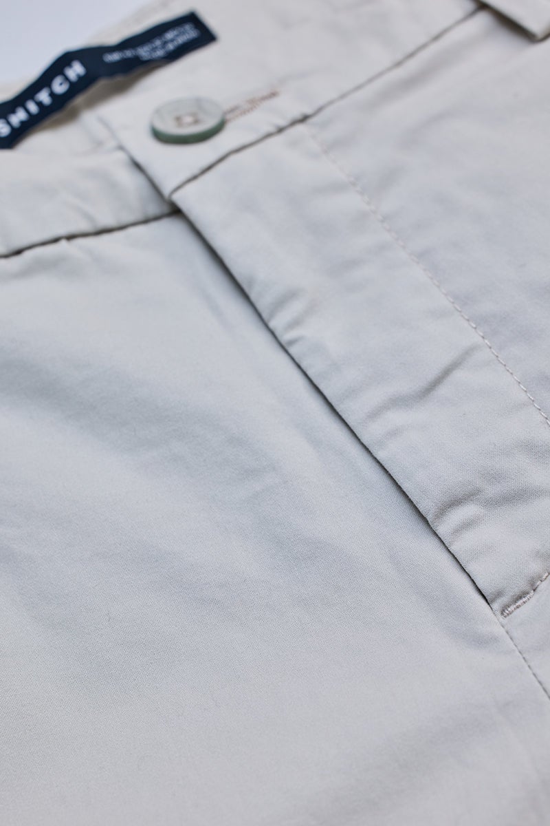 SNITCH Cream Slim Fit Trousers - Image 2